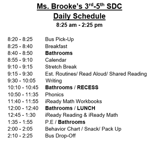 Daily Schedule 2022-23